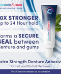 Denttach Fusion Denture Adhesive (Pack Of 2) 2.4 Ounce Ultra Strong Hold And Seal Dental Adhesive Cream For Dentures And Partials Zinc Free Denture Glue