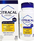 Citracal Calcium Slow Release 1200 + D3 Supplement Coated Caplets 80 Ct Pack Of 3