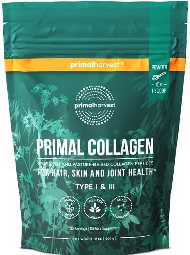 Primal Creatine Powder + Collagen Powder Bundle 2Pack Muscle Recovery Strength And Performance Unflavored 30 Servings Each