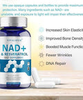 Nad+ Supplement 1500 Mg - 120 Capsules True Nad+ & Resveratrol, Nmn Alternative For Anti-Aging, Antioxidant Support, Metabolism & Energy Boost