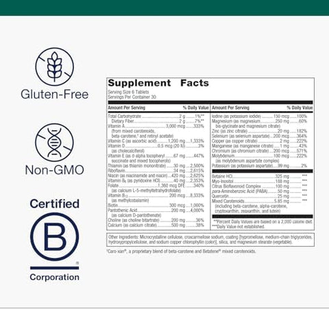 Metagenics Multigenics Multivitamin Daily Multivitamin with BetaCarotene Folic Acid Calcium and Magnesium Supports Bone Heart Immune and Cellular Health* NonGMO GlutenFree 180 Tablets
