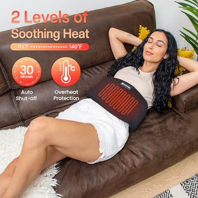Comfier Cordless Back Heating Pad For Back PainLower Back Massager3 Massage Modes & 2 Vibration IntensityAuto Shut OfExtend To 58"