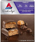 Atkins Creamy Cinnamon Swirl Protein Shake 15G Protein 12 Count And Chocolate Caramel Mousse Bar 1G Sugar 5 Count Bundle