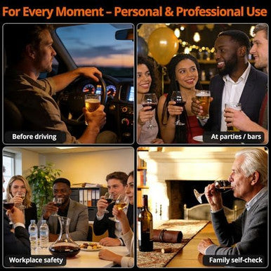 Proster Dual-Sensor Portable Breathalyzer With Voice Prompts & 20 Mouthpieces - Rechargeable Digital Alcohol Tester Professional Accuracy Fast 4-Second Results For Personal & Workplace Use