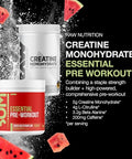 Raw Nutrition Creatine Monohydrate & Sour Watermelon Pre-Workout Powder Bundle