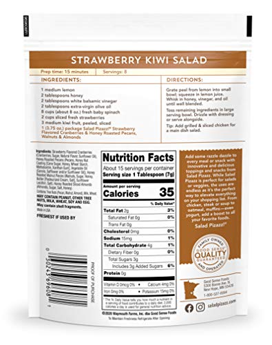 Salad Pizazz! Dried Strawberry Flavored Cranberries & Honey Roasted Pecans, Walnuts & Almonds Salad Topper - 3.75 Ounce (Pack of 12)
