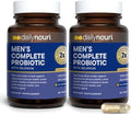 Dailynouri Mens Complete Probiotic Supports Digestion Immunity Colon Health Cardiovascular Function Cholesterol 5 Clinically Studied Strains + Selenium & Vegan Omega