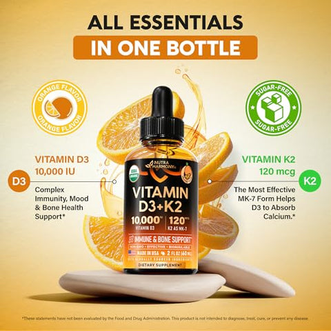 Nutraharmony Organic Mullein & Vitamin D3 K2 Drops