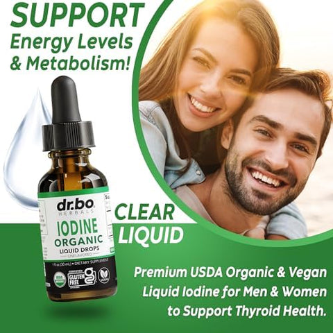 Iodine Liquid Drops Potassium Iodide 1 Year Supply Pure Clear Organic Iodine Drops Supplement Plus Thyroid Support Organic Potassium Iodide Liquid Supplement Tincture Thyroid Supplements 1 Fl Oz