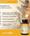 Naturewise Vitamin D3 5000Iu (125 Mcg) 1 Year Supply For Healthy Muscle Function, And Immune Support, Non-Gmo, Gluten In Cold-Pressed Olive Oil, Packaging Vary ( Mini Softgel), 360 Count