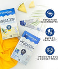 Vitauthority Hydration Electrolyte Powder Packets Blend Magnesium Calcium Sodium Potassium Coconut Water + Vitamin C & B12 Sugar-, Vegan, Non-Gmo, Energy & Immune Support, 18 Servings Blue Raspberry Flavor