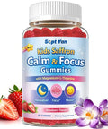 Sept Yan Saffron Gummies Kids With Magnesium L-Theanine Vitamin D3 B6 B12 Saffron For Kid Focus Mood Support Natural Saffrons Extract Supplement For Active Children Calm 60 Count Strawberry Sugar Free