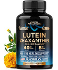Nutraharmony Eye Vitamins - Lutein And Zeaxanthin Supplements - Areds2 Based Supplement For Seniors & Adults - Eye Health & Vision Support - Saffron Zinc Vitamins Copper Super Greens - Made In Usa 60 Capsules