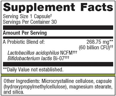 Metagenics Ultraflora Ib Relief For Occasional Intestinal Distress Probiotics For Digestive Health Antibloat For Men & Women 60 Billion Cfu Nongmo Gluten Vegetarian 30 Capsules
