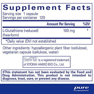 Pure Encapsulations Reduced Glutathione 100 mg 120 vcaps