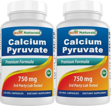 Calcium Pyruvate 750 Mg 120 Capsules By Best Naturals (Pack Of 3)
