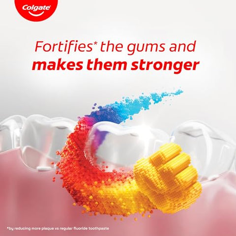 Colgate Total Plaque Release Toothpaste Tooth Paste With Amino Foam & Zinc Colgate Paste Toothpaste For Stronger Gums 3X More Effective At Fighting Plaque - Natural Mint (80Gm)(2.8 Ounce)