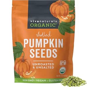 Organic Raw Pumpkin Seeds, Bulk 3 lb (48 oz), Unsalted Shelled Pepitas | 11g Plant-Based Protein Per Serving | Ready to Eat | Great for Salads, Baking & More | Non-GMO, Gluten Free