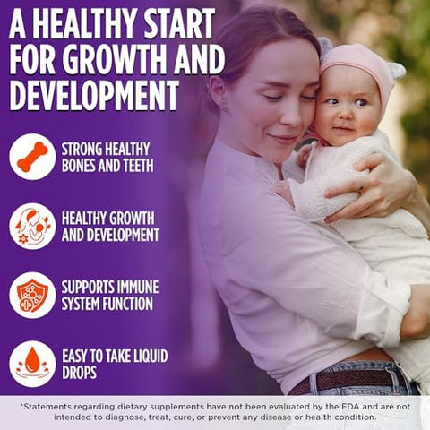 Wellements Baby Organic Vitamin D Drops for Infants and Toddlers (90Day Supply) Certified Newborn+ Liquid Vitamin D3 Drops Support Healthy Growth and Bone Development 400 IU per Drop (1 Drop Daily)