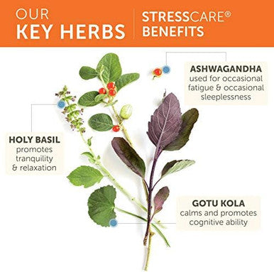 Himalaya Stresscare Herbal Supplement Supports Stress Relief Energy Support Relaxation Occasional Sleeplessness Ashwagandha Holy Basil/Tulsi Gotu Kola Nongmo Vegetarian 240 Capsules