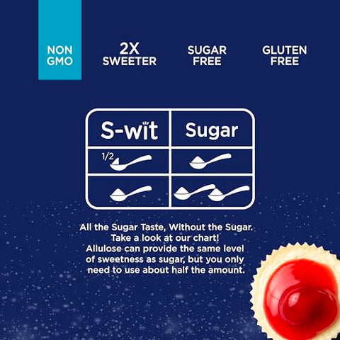 S-WIT Allulose Sweetener Blend with Monk Fruit & Stevia ÃƒÂ¢Ã¢â€šÂ¬Ã¢â‚¬Å“ 2X Sugar Substitute, Zero Calorie, Keto & Diabetic Friendly, Natural Sugar Replacement for Baking, Coffee & Tea (Single Pack)