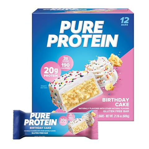 Pure Protein Pure Protein Bars High Protein Nutritious Snacks To Support Energy Low Sugar Gluten Chocolate Peanut Caramel 1.76Oz 12 Count (Pack Of 1) (Packaging May Vary)