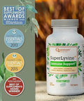 Quantum Health Super Lysine+ / Advanced Formula Lysine+ Immune Support With Vitamin C, Echinacea, Licorice, Propolis, Odorless Garlic (90 Tablets)