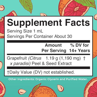 Maryruth'S Organics Grapefruit Seed Extract Grapefruit Seed Oil Drops Peel & Seed Herbal Tinctures Liquid Drops Sugar Free Vegan Non-Gmo Gluten Free Unflavored 30 Servings 1 Fl Oz