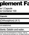 Terravita Extra Strength Java Tea (Orthosiphon) 4:1 Extract - 450 Mg (100 Capsules, Zin: 511045)