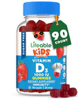 Lifeable Sugar Free Vitamin D for Kids 1000 IU Great Tasting Natural Flavor Gummy Supplement Gluten Free Vegetarian Chewable for Strong and Healthy Bones for Children Teen Toddler 90 Gummies