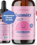 JoySpring Kids Daily Magnesium Routine Glycinate and Citrate Liquid Drops with LTheanine Chamomile and Passion Flower KidFriendly Mineral Supplement for Children