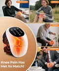 Msfoot 4 Kneading Cushions Knee Massager +1-Second Heat + Red Light Therapy | 3 Intensity Levels Adjustable Straps Up To 18.9In | Cordless Joint Pain Relief For Arthritis Athletes & Seniors