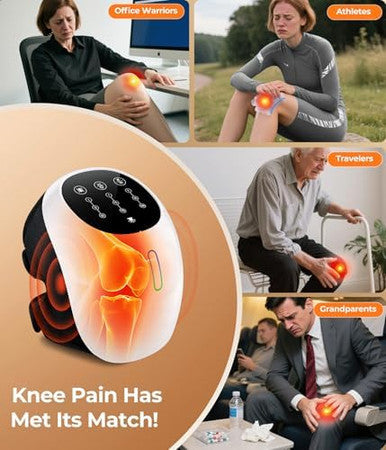 Msfoot 4 Kneading Cushions Knee Massager +1-Second Heat + Red Light Therapy | 3 Intensity Levels Adjustable Straps Up To 18.9In | Cordless Joint Pain Relief For Arthritis Athletes & Seniors