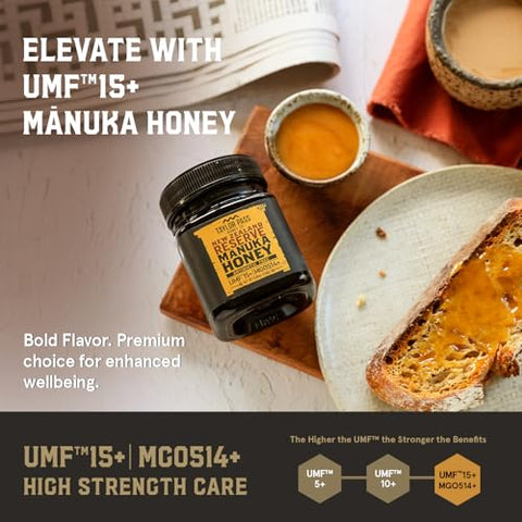 Taylor Pass Honey Co Manuka Honey UMF 15+ MGO 514+ | Monofloral New Zealand Honey | Premium, Sustainable, Non-GMO, Halal, UMF Certified | BPA-Free Jar | 8.83 oz