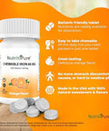 Chewable Iron 65 Mg With Vitamin C 270 Mg - Tablet In Orange Flavor 60 Count