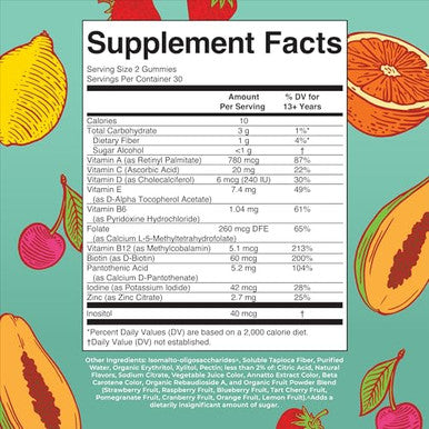 Maryruth'S Multivitamin Gummies For Teens Vitamin D3 A C E B6 B12 Zinc Iodine Biotin Immunity Tissue Vision & Skin Health Vegan Non-Gmo Sugar Free Gluten Free 60 Count