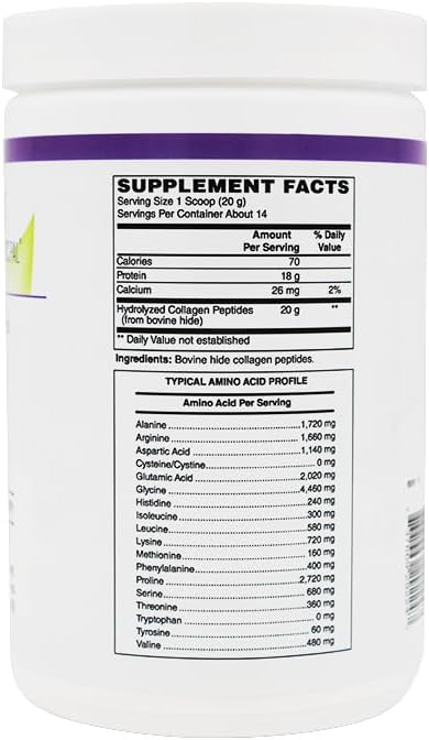 Bariatricpal Collagen Peptides Powder (Unflavored Hydrolyzed Type 1 & 3 Grass Fed) Skin Hair Nail & Joint Support (14 Servings) 9.88 Oz.