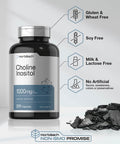 Choline Inositol 1000 mg | 200 Capsules | Non-GMO, Gluten Free Supplement | by Horbaach