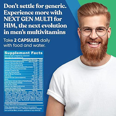 Eu Natural Next Gen Multi For Him Advanced Men'S Multivitamin Supplement ÃƒÂ¢Ã¢â€šÂ¬Ã¢â‚¬Å“ 26-In-1 Multiblend For Beard & Hair Growth, Men'S Reproductive Health, Metabolism, Heart, Skin, Prostate Support, More ÃƒÂ¢Ã¢â€šÂ¬Ã¢â‚¬Å“ 60 Veg Capsules