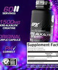 Efx Sports Krealkalyn Efxph Correct Creatine Monohydrate Pill Supplementstrength Muscle Growth & Performance60 Servings 120 Capsules