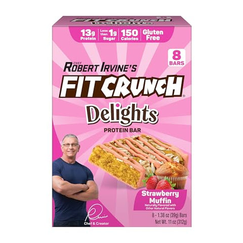 Fit Crunch Delights Protein Bar 12G Of Protein & 1G Of Sugar (8 Bars Cinnamon Roll)