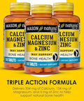 Mason Natural Calcium Magnesium & Zinc, 300-Day Supply, Supports Normal Bone Health & Immune System Booster, 3 Pack