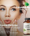 Futurebiotics Llysine Defense Immune Support Complex 1500 Mg Per Serving With Vitamin C Zinc Olive Leaf & Garlic Nongmo 90 Vegetarian Capsules
