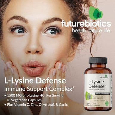 Futurebiotics Llysine Defense Immune Support Complex 1500 Mg Per Serving With Vitamin C Zinc Olive Leaf & Garlic Nongmo 90 Vegetarian Capsules
