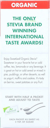 Sweetleaf Stevia Sweetener Organic 35 Count