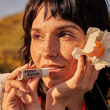 Poppy & Pout Jumbo Lip Balm 2 Pack, All Natural Lip Balms & Moisturizers, Hydrates With Beeswax, Vitamin E, Organic Coconut, Island Coconut & Lemon Bloom