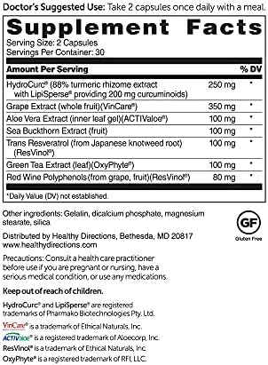 Dr. Whitaker'S Triveratrol Gold â€“ Healthy Aging Supplement With Resveratrol & Extracts Of Aloe Vera Green Tea And Turmeric â€“ Provides Antioxidant & Cardiovascular Support (60 Capsules)