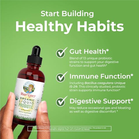 Maryruth'S Probiotic (Unflavored) & Probiotic Gummies For Kids (Strawberry) Usda Organic Clean Label Project Verified Vegan Non-Gmo Sugar-Free Immune Support Antioxidant & Digestive Health