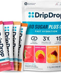 Dripdrop Zero Sugar Plus Sugar Hydration Packets Single Serve Electrolytes Powder Drink Mix Strawberry Kiwi Peach Cherry Limeade Wild Berry Nongmo Gluten Vegan 16 Sticks