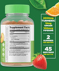 Lifeable Vitamin D 10000 Iu + Turmeric Curcumin Gummies Bundle Great Tasting Vitamin Supplement Gluten Gmo Chewable Gummy